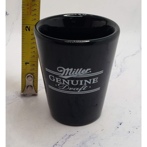 Vintage Miller Genuine Draft Small Black 2oz Shot Glass - Picture 7 of 8